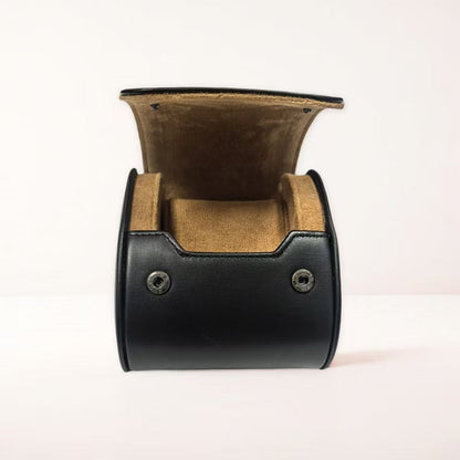 Solid Color PU Leather Watch Roll Case