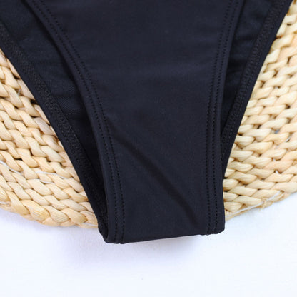 Color Block Bikini Waist Tie Triangle Swimwear