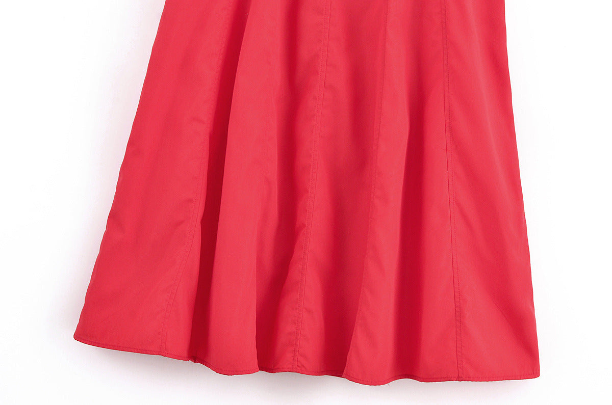 Slim Solid Color Spaghetti Midi Dresses