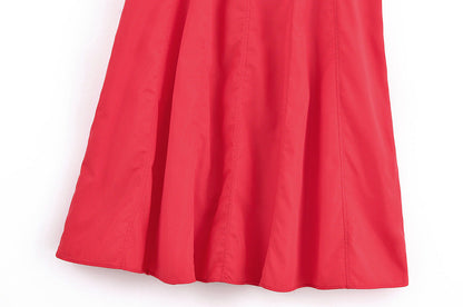 Slim Solid Color Spaghetti Midi Dresses