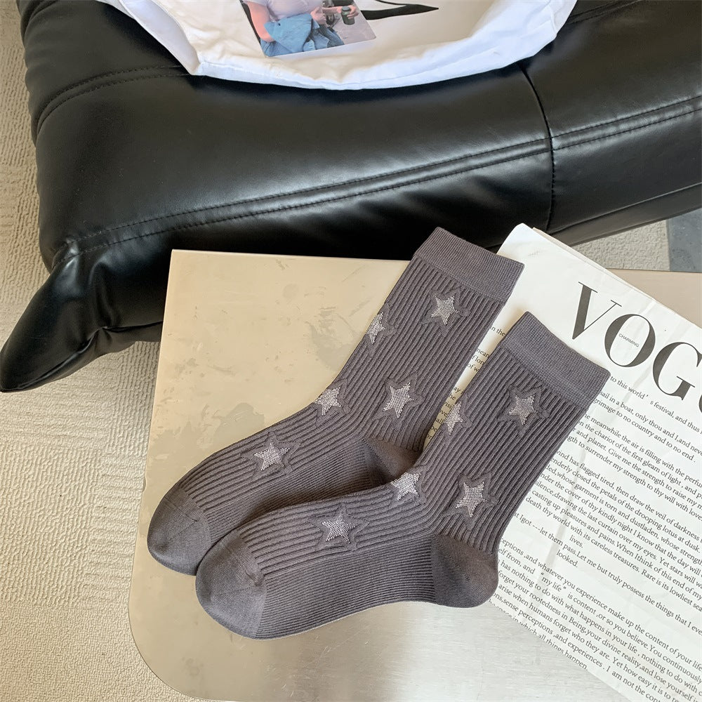 Star Simple Ribbed Daily Socks