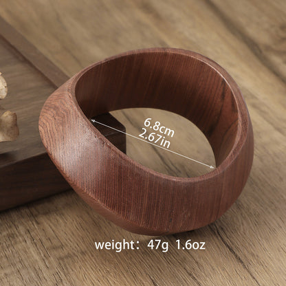 Vintage Irregular Stripe Wooden Bracelets