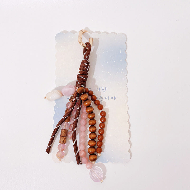 Cute Color Block Beaded Keychain Bag Charm