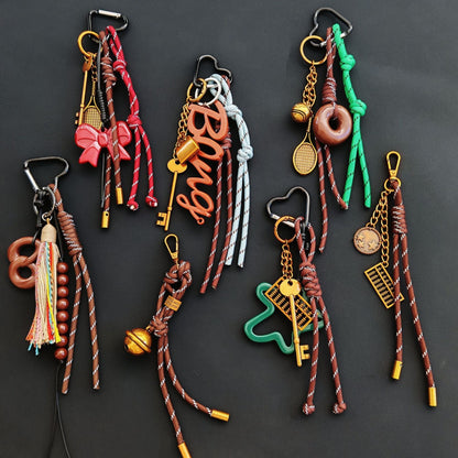 Tassel Braided Rope Keychain Bag Charm