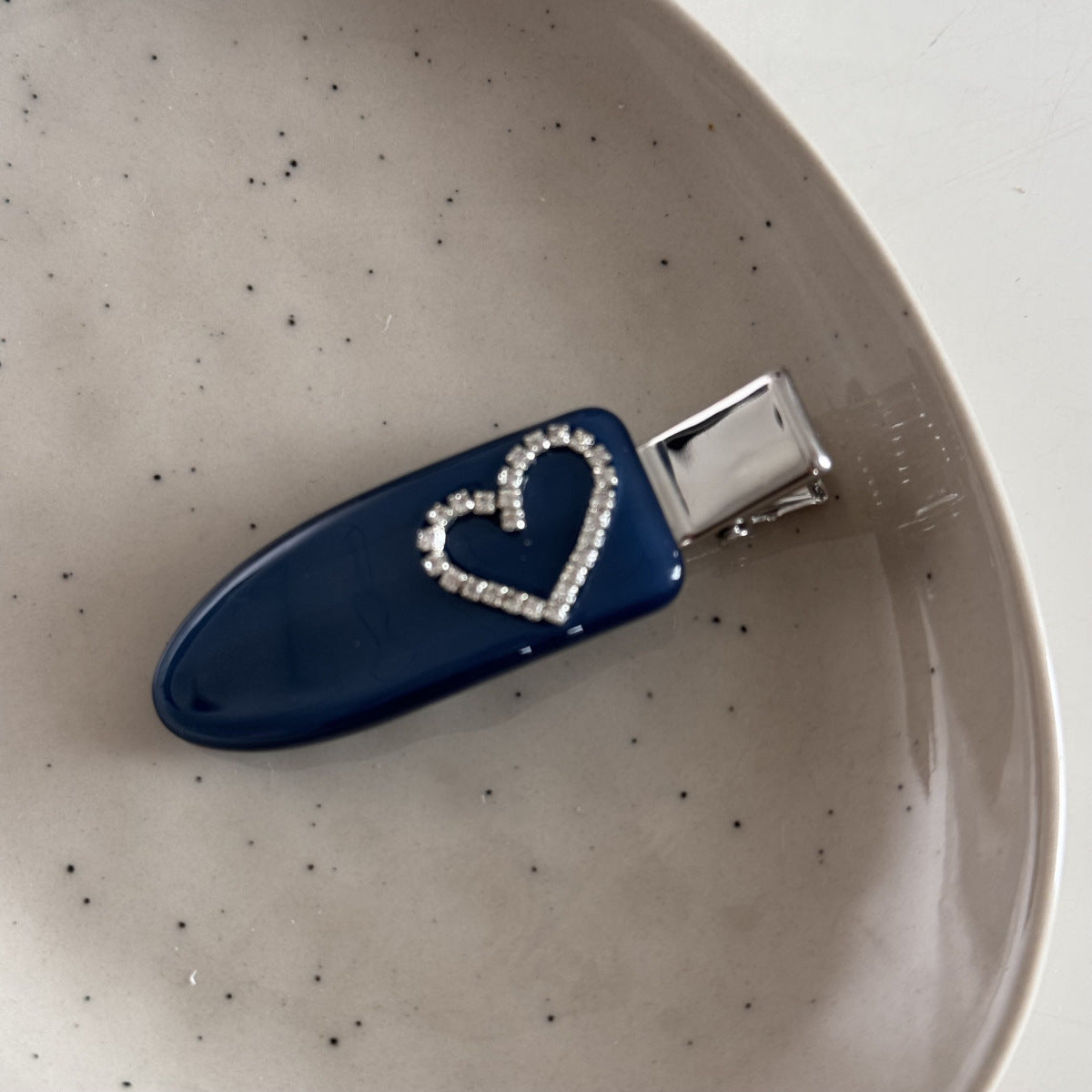 Cute Rhinestone Heart Acetate Hair Clip