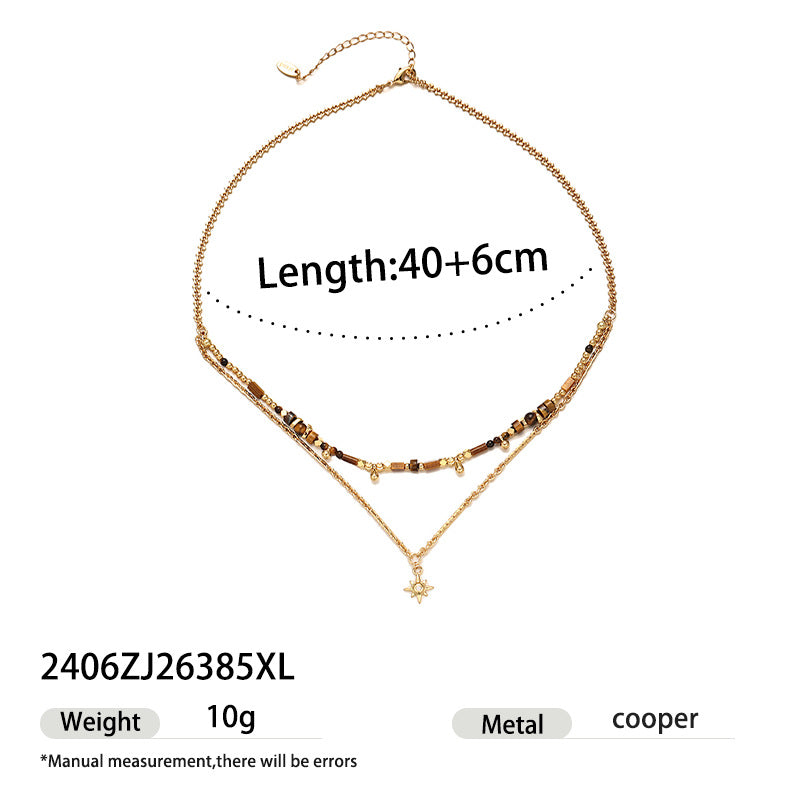 Vintage Gold Plated Tiger Eye Necklace