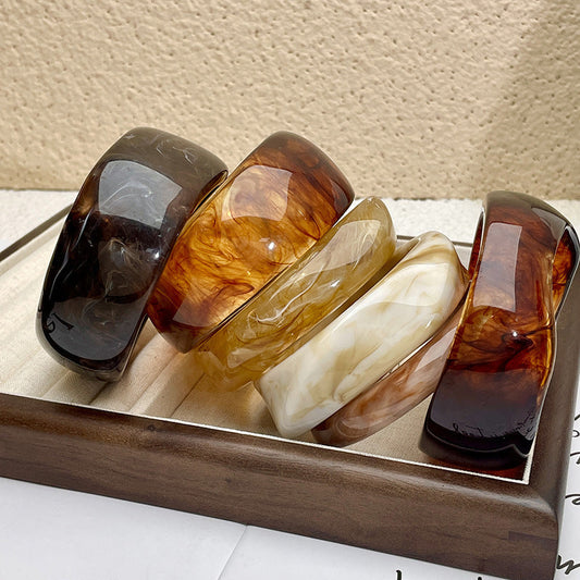 Vintage Irregular Acetate Wide Cuff Bracelet