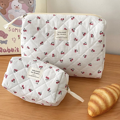 Sweet Cherry Print Make Up Bag