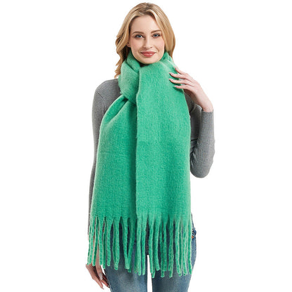 Solid Color Simple Tassel Scarves