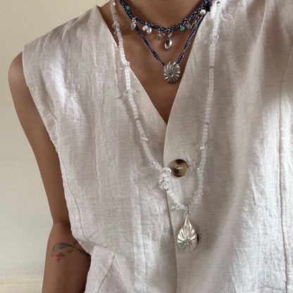 Handmade Shell Conch Braided Cord Necklace