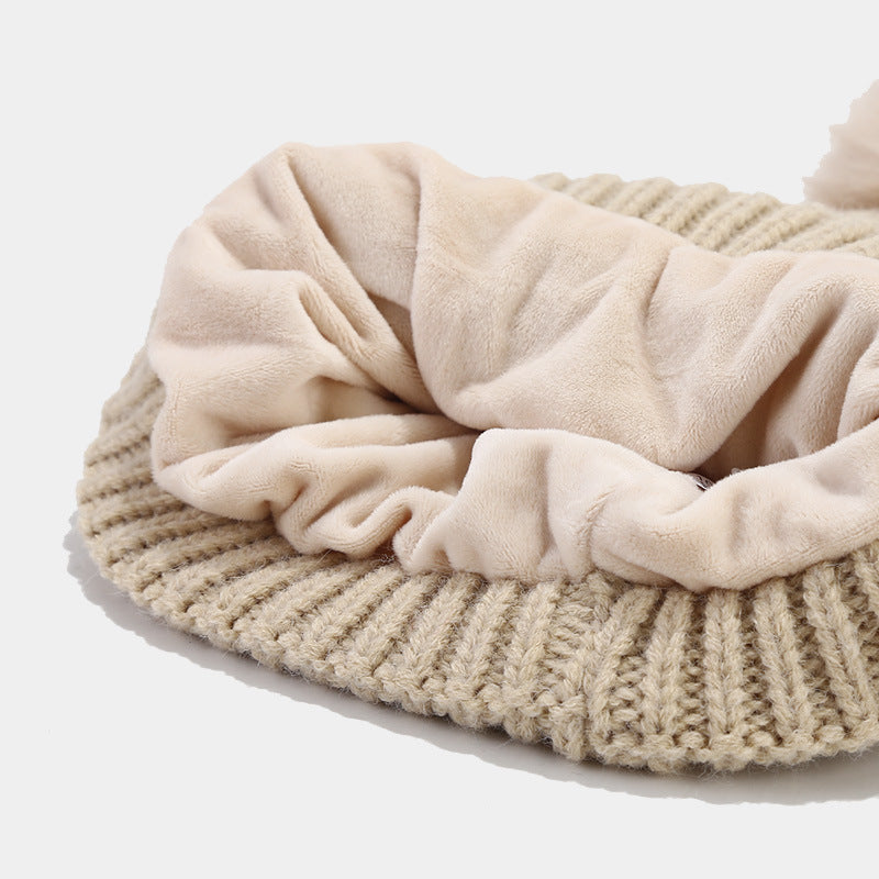 Solid Color Twist Simple Knit Hat & Scarf Sets