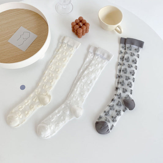 Cherry Color Block Summer Thin Socks