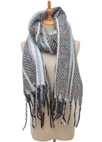 Striped Contrast Color Scarves