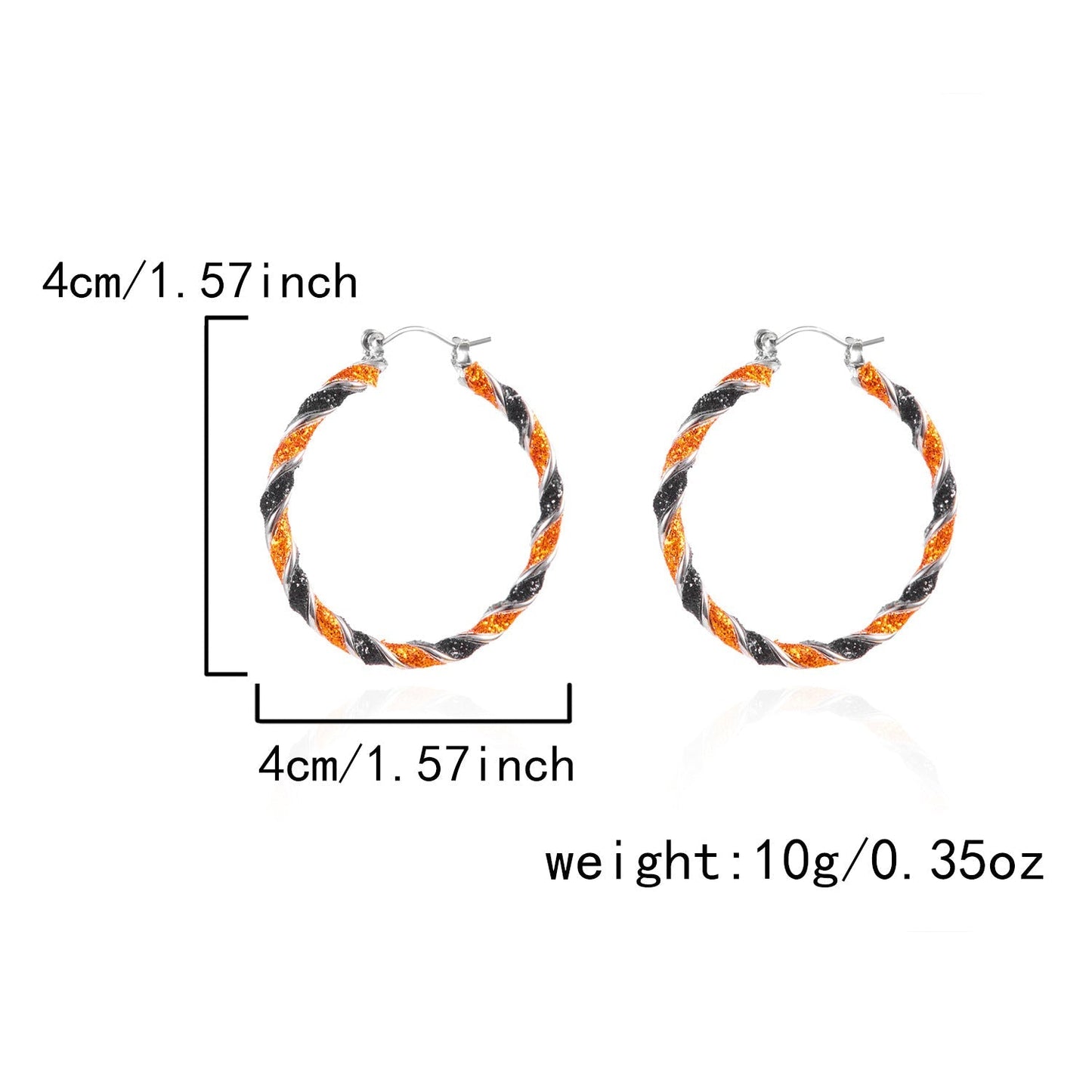 Halloween Twist Color Block Hoop Earrings