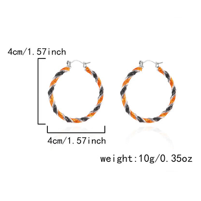 Halloween Twist Color Block Hoop Earrings