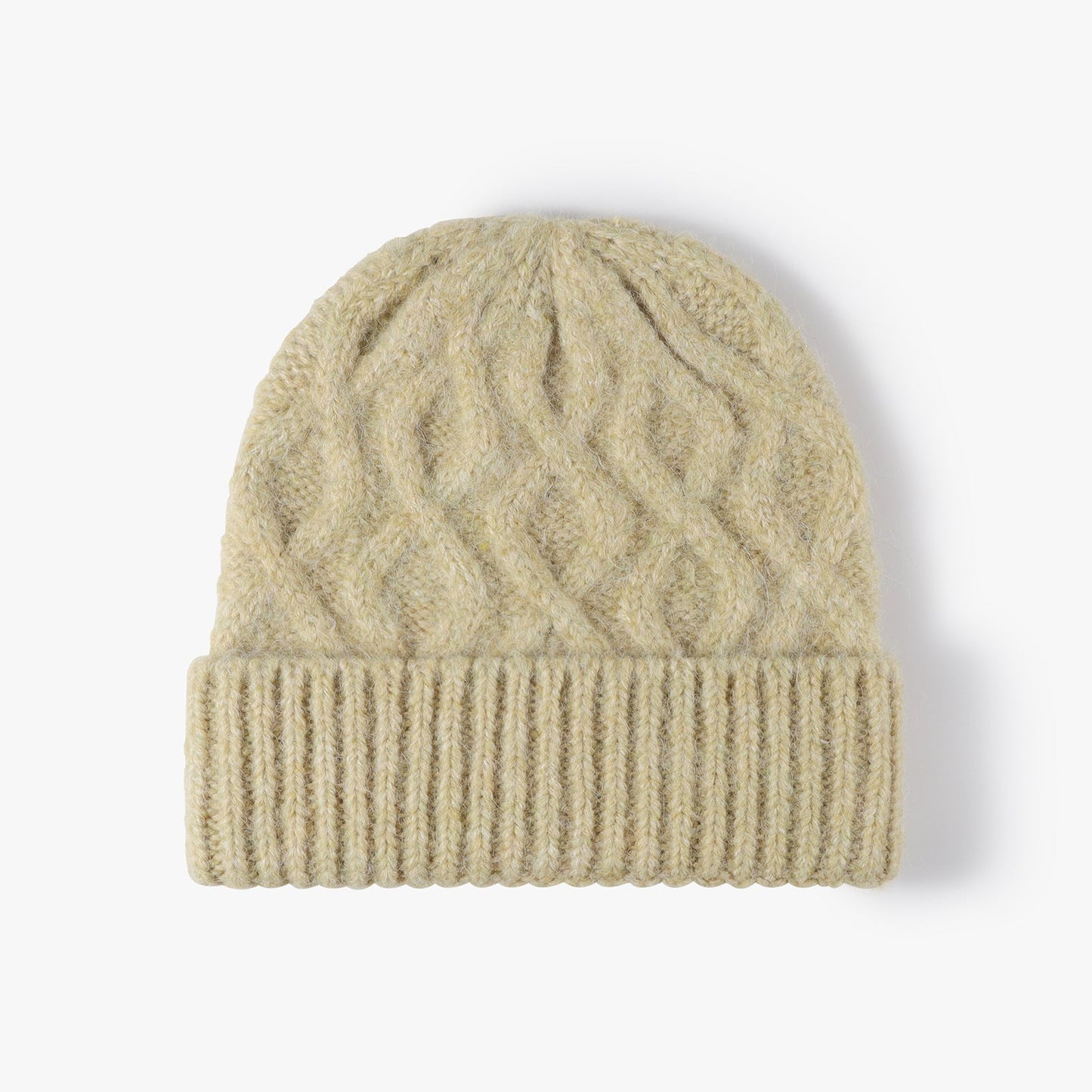 Twist Jacquard Knit Hat Solid Color Beanie