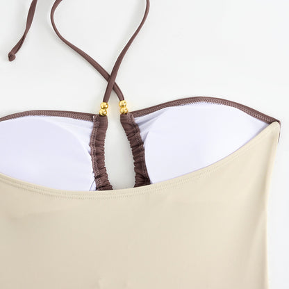 Simple One Piece Swimsuit with Cover Up