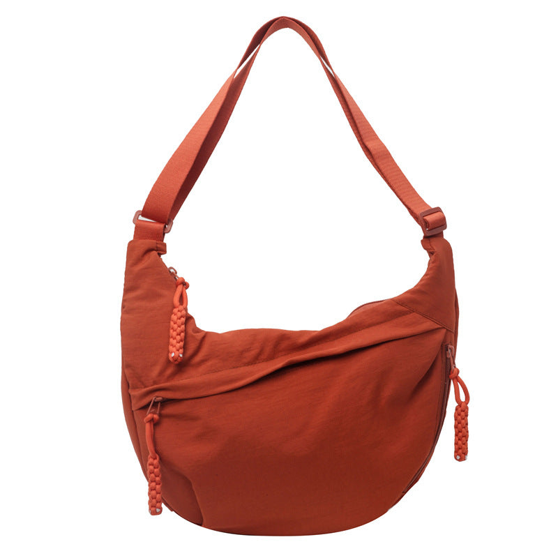 Solid Color Nylon Large Capacity Shoulder Bag