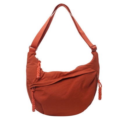 Solid Color Nylon Large Capacity Shoulder Bag