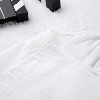 White Loose Casual Sleepwear Sets