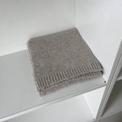 Soft Wool Solid Color Ribbed Winter Scarf