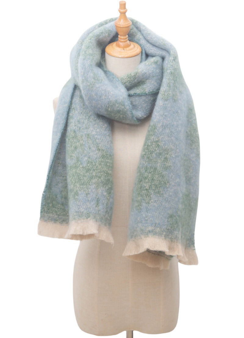 Floral Print Contrast Color Scarves