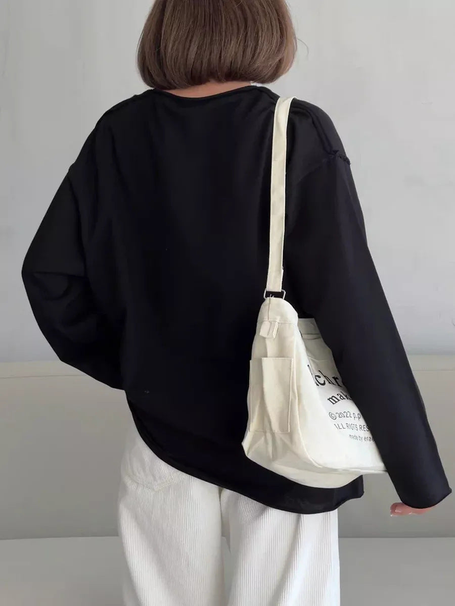 Vintage Distressed Loose Long Sleeve Top