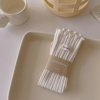 Sweet Solid Color Flounce Soft Socks