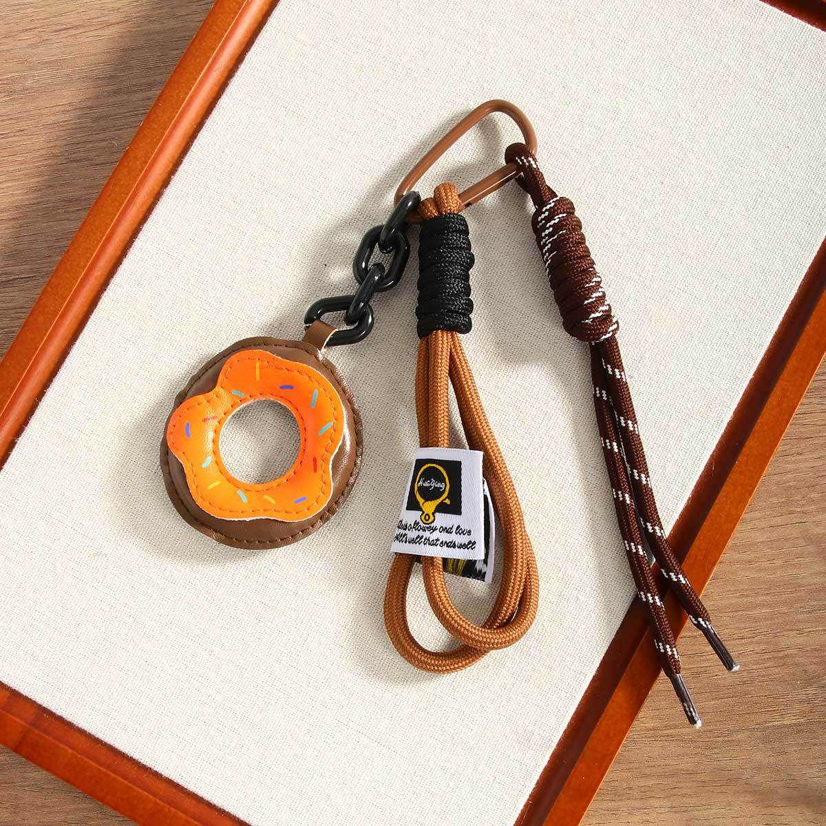 Leather Donut Rope Braided Bag Charms