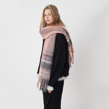 2+ Plaid Tassel Mohair Scarves