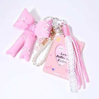 Card Picture Holder Rope Braided Bag Charm