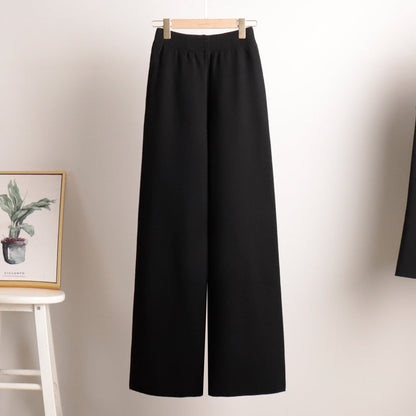 2+Solid Color Label V-Neck Knit Sets