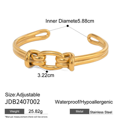 Trendy Gold Geometric Open Cuff Bracelet
