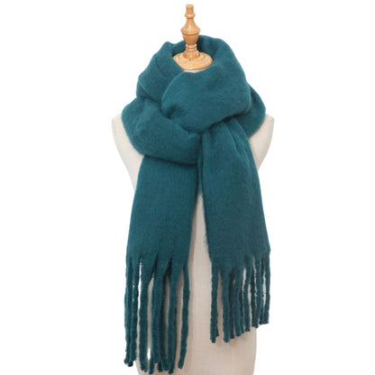 Solid Color Simple Tassel Scarves