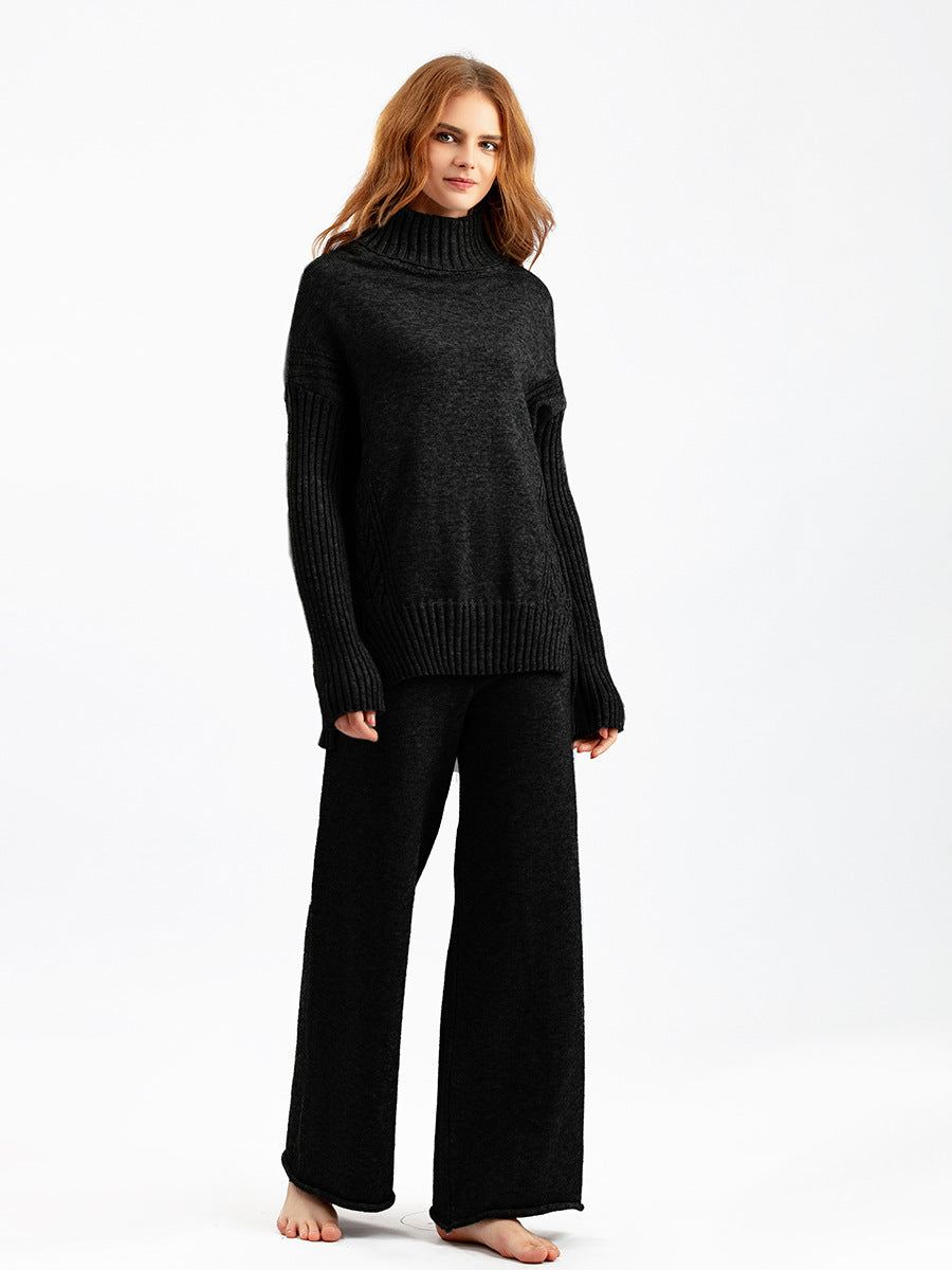 2+ Loose High Collar Knit Sets