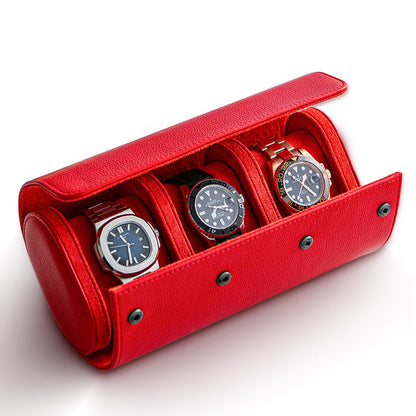Minimalist Watch Roll Travel Case for 3 Watches