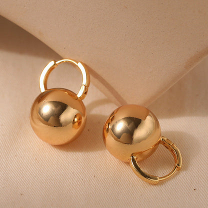 Simple Gold Ball Elegant Earrings