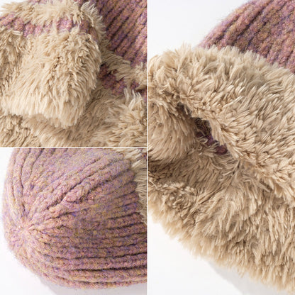 Colorful Striped Simple Plushed Bucket Hat