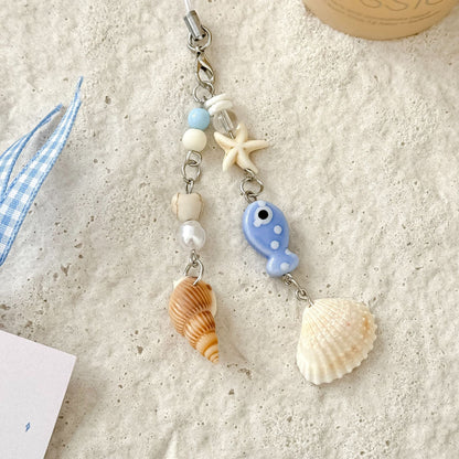 Cute Seashell Starfish Keychain Bag Charm