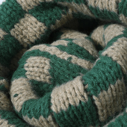 Plaid Contrast Color Warm Knit Beanie