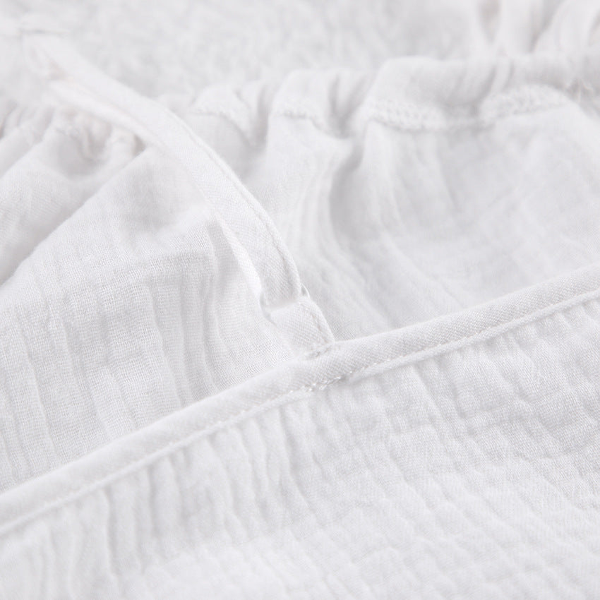 White Loose Casual Sleepwear Sets