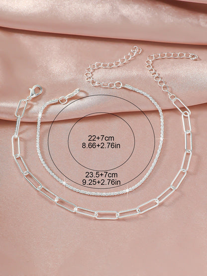 Simple Glitter Double Anklet