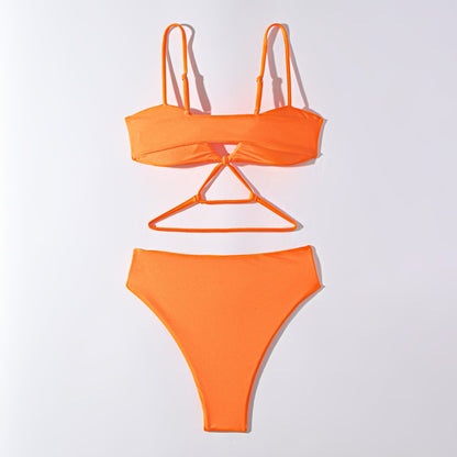 Solid Color String Backless Sexy Swimwear