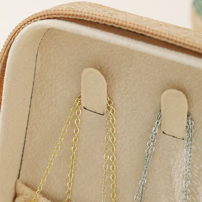 Soft Wood Print Zipper Jewelry Case