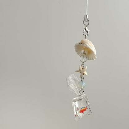 Cute Seashell Fish Keychain Bag Charm