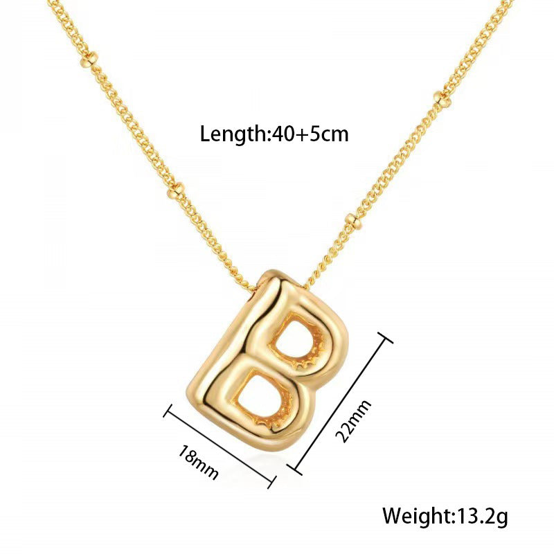 Gold Plated Letter Pendant Necklace