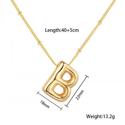 Gold Plated Letter Pendant Necklace