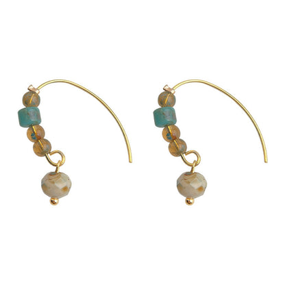 Vintage Handmade Glass Bead Dangle Earrings