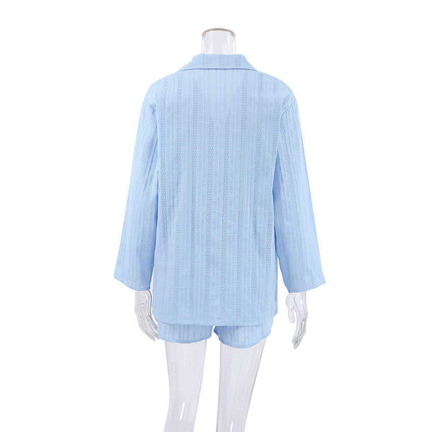 Jacquard Solid Color Soft Sleepwear Sets