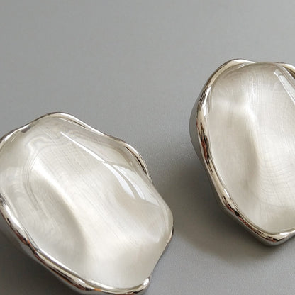 Minimalist Irregular Stone Stud Earrings